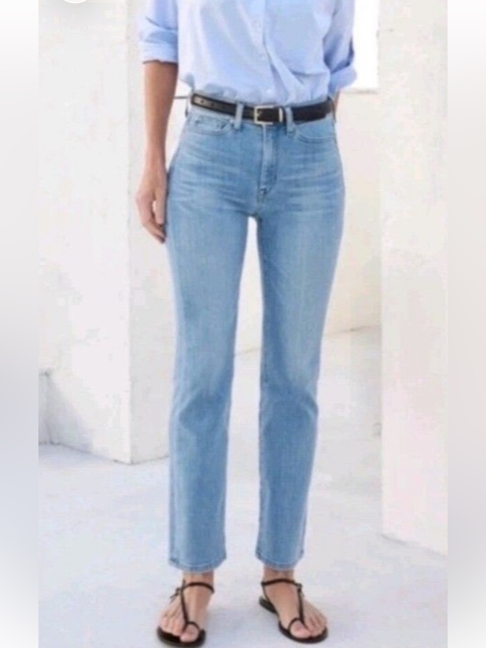 AYR the Pop Light Blue Straight Leg High-Rise Jeans